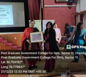 Felicitated by PGGC-11 for Eat Right Campus
